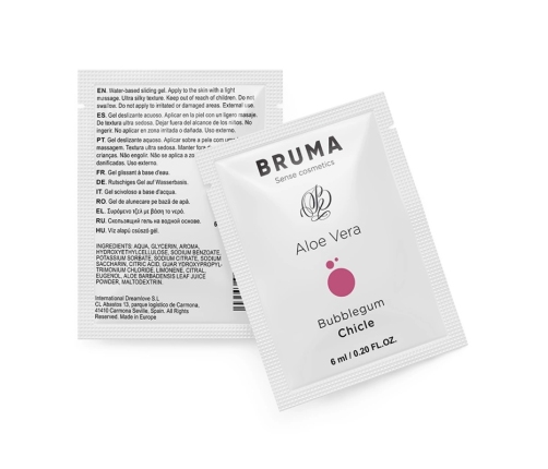 BRUMA Aloe Vera Water-Based Glide Gel Bubblegum 6ml Hydrating Formula