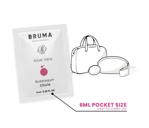 BRUMA Aloe Vera Water-Based Glide Gel Bubblegum 6ml Hydrating Formula
