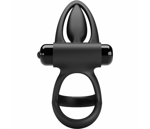 Pretty Love Black Silicone Ring - 10-Mode Rechargeable System