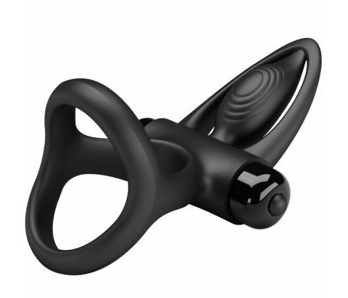 Pretty Love Black Silicone Ring - 10-Mode Rechargeable System