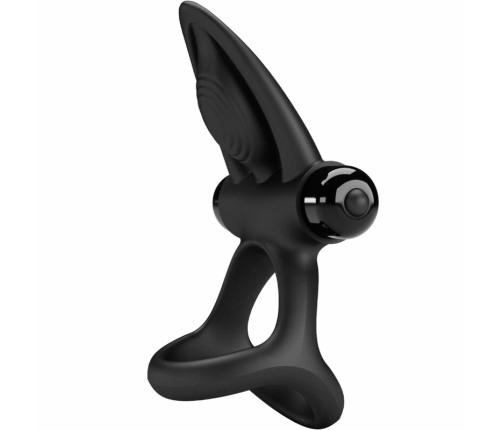 Pretty Love Black Silicone Ring - 10-Mode Rechargeable System