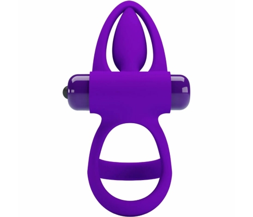 Pretty Love Vibrating Partner Ring 10 Modes Violet Silicone
