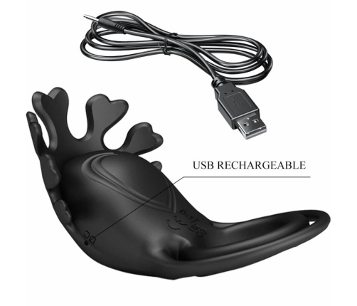 Pretty Love Ruben Rechargeable Silicone Ring 7 Modes Black