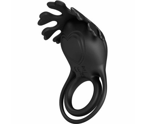 Pretty Love Ruben Rechargeable Silicone Ring 7 Modes Black