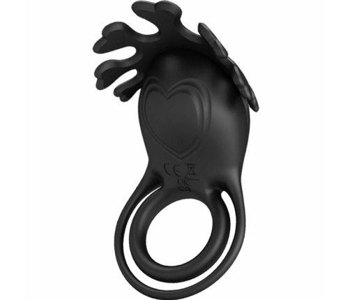 Pretty Love Ruben Rechargeable Silicone Ring 7 Modes Black