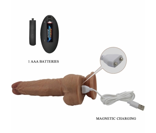 Pretty Love Jonathan Silicone Intimate Machine 21cm 3 Modes Remote Light Brown