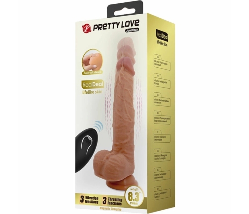 Pretty Love Jonathan Silicone Intimate Machine 21cm 3 Modes Remote Light Brown