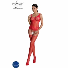 PASSION ECO Collection Bodystocking BS001 Red - Sustainable One Size Design