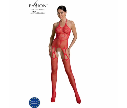 PASSION ECO BS002 Red Bodystocking - Recycled Materials, One Size