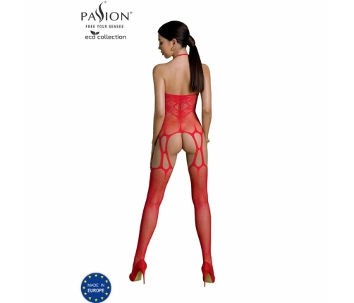 PASSION ECO BS002 Red Bodystocking - Recycled Materials, One Size