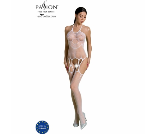 PASSION ECO BS002 Bodystocking White - Eco-Friendly, One Size
