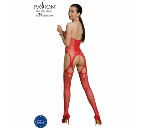 PASSION Eco Collection Bodystocking BS013 Red - Sustainable, One Size