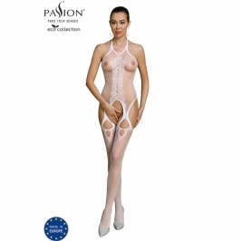 Passion Eco Collection Bodystocking BS013 White - Sustainable Design, One Size