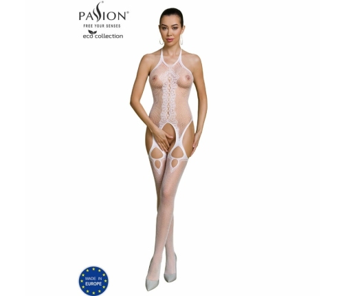 Passion Eco Collection Bodystocking BS013 White - Sustainable Design, One Size