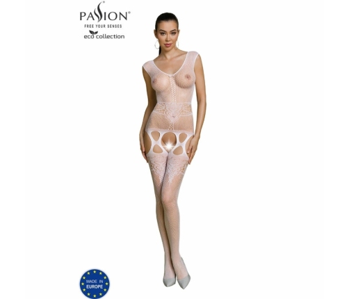 PASSION ECO Collection Bodystocking BS014 White - Sustainable One Size Design