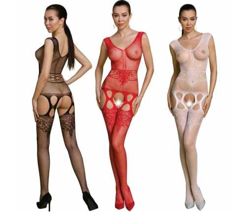PASSION ECO Collection Bodystocking BS014 White - Sustainable One Size Design