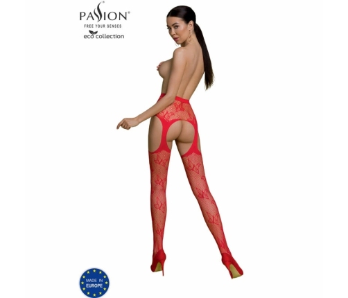 Passion ECO S001 Red Bodystocking - Eco-Friendly Recycled Material, One Size