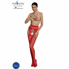 PASSION ECO S002 Bodystocking Red - Sustainable Recycled Material, One Size