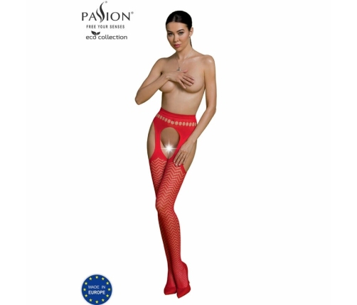 PASSION ECO S002 Bodystocking Red - Sustainable Recycled Material, One Size