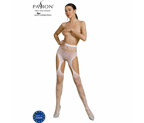 PASSION ECO S005 White Bodystocking - Sustainable Recycled Material, One Size