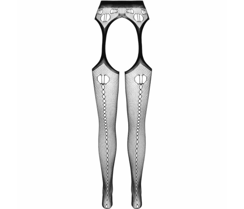 Passion ECO Collection S008 Black Bodystocking - Recycled Nylon, One Size