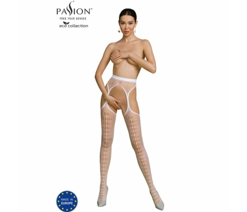 Passion ECO S008 Bodystocking White - Eco-Friendly, One Size
