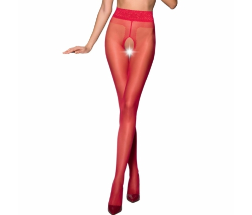PASSION TIOPEN 001 Red 20 DEN Open-Crotch Tights Size 1/2