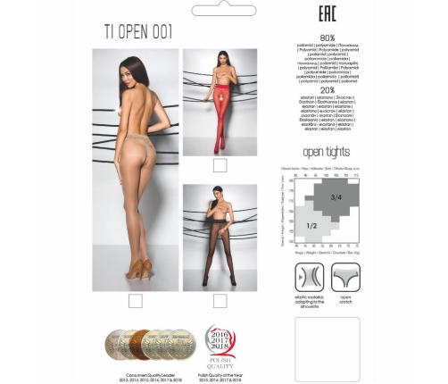 PASSION TIOPEN 001 Red 3/4 Length 20 DEN Stockings - Classic Style