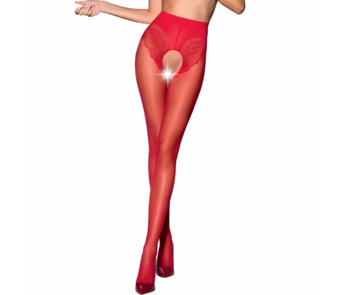 Passion TIOPEN 006 3/4 Red Tights 30 DEN Decorative Cut-Outs