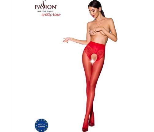 Passion TIOPEN 006 3/4 Red Tights 30 DEN Decorative Cut-Outs
