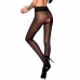 PASSION TIOPEN 008 Black Lace-Trimmed Open Tights 1/2 Size 30 DEN