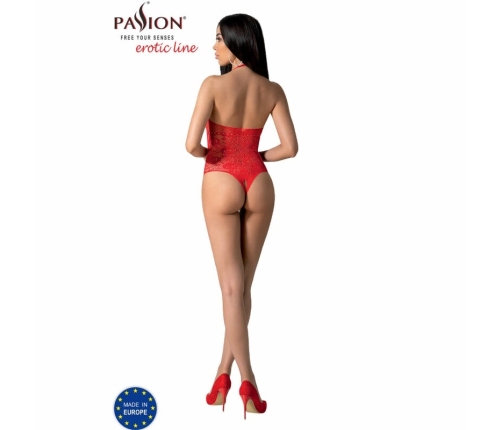 PASSION BS094 Bodystocking Red One Size - Elegant Mesh Lingerie