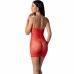 PASSION BS096 Red Bodystocking One Size - Mesh & Lace Design