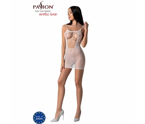 PASSION BS096 White Bodystocking One Size - Elegant Mesh Lingerie