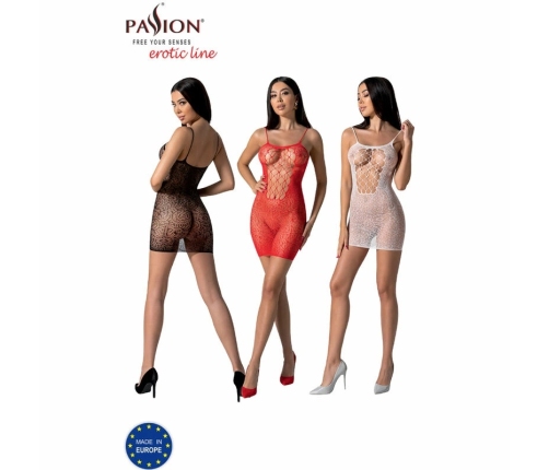 PASSION BS096 White Bodystocking One Size - Elegant Mesh Lingerie