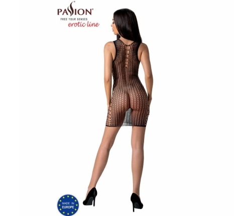 PASSION BS097 Black Bodystocking Mesh Design One Size
