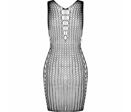 PASSION BS097 Black Bodystocking Mesh Design One Size