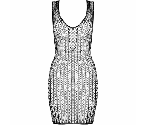 PASSION BS097 Black Bodystocking Mesh Design One Size