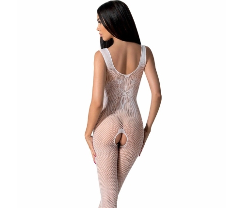 PASSION BS098 White Mesh Bodystocking One Size - Elegant Lace Design