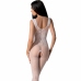 PASSION BS098 White Mesh Bodystocking One Size - Elegant Lace Design