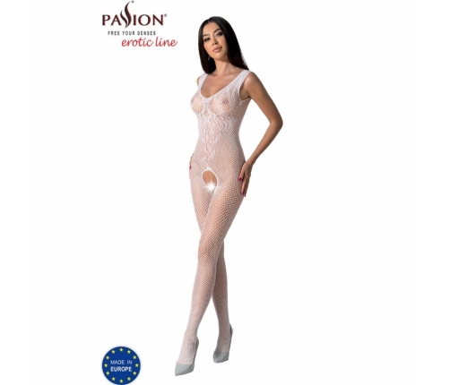 PASSION BS098 White Mesh Bodystocking One Size - Elegant Lace Design