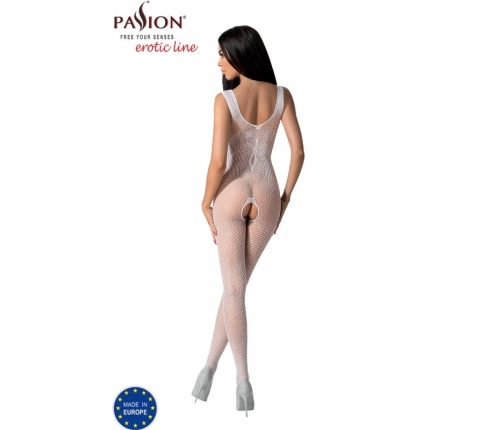 PASSION BS098 White Mesh Bodystocking One Size - Elegant Lace Design
