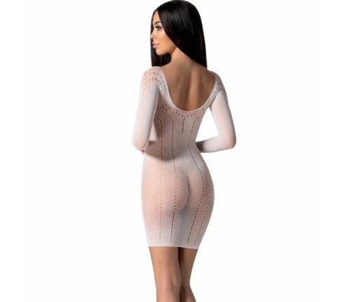 PASSION BS101 White Bodystocking - Mesh Lace, One Size, Elegant Design