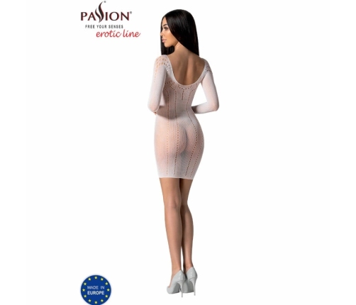 PASSION BS101 White Bodystocking - Mesh Lace, One Size, Elegant Design