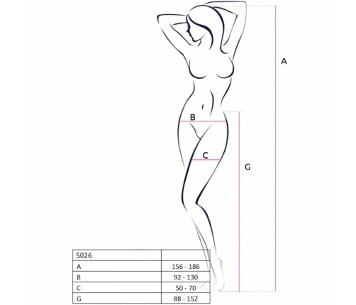 PASSION S026 Black Elegant One Size Tights with Imitation Garter Design