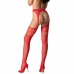 Passion S026 Red Stockings with Garter - One Size, Elegant Design