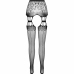 PASSION S027 Black Decorative Garter-Style Tights One Size