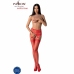 PASSION S027 Red Stockings with Decorative Garter, One Size