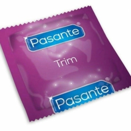 Pasante Trim Closer Fit 49mm Latex Condoms 144-Pack Transparent Smooth