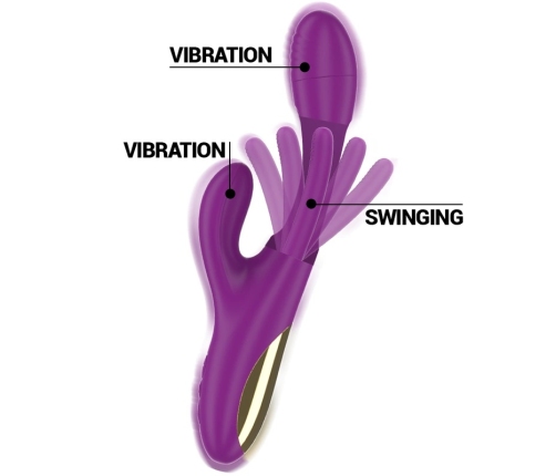 INTENSE - APOLO VIBRADOR MULTIFUNCIÓN RECARGABLE 7 VIBRACIONES CON LENGUA OSCILANTE MORADO